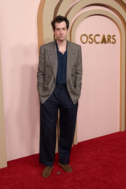 British producer Mark Ronson attends the Oscars Nominees Luncheon at the Beverly Hilton Hotel in Beverly Hills.