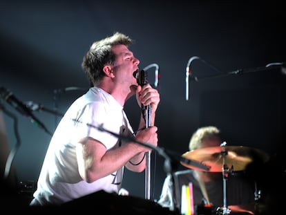 James Murphy, de LCD Soundsystem. en el escenario durante el festival Bonnaroo en 2010.