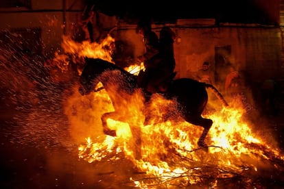 Cada año durante la noche víspera de San Antón se celebra la fiesta de las luminarias en la localidad abulense de San Bartolomé de Pinares.