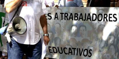 Protesta de profesores de la concertada en Sevilla.