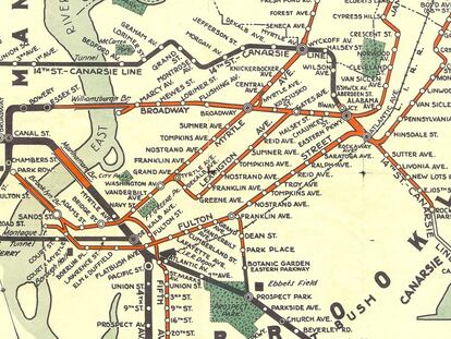 Plano del metro de Nueva York de 1937.