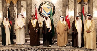 Los líderes de Arabia Saudí, Emiratos Árabes, Bahréin y Catar en mayo de 2010.