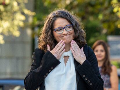 Mónica Oltra antes de declarar en los juzgados en septiembre de 2022.