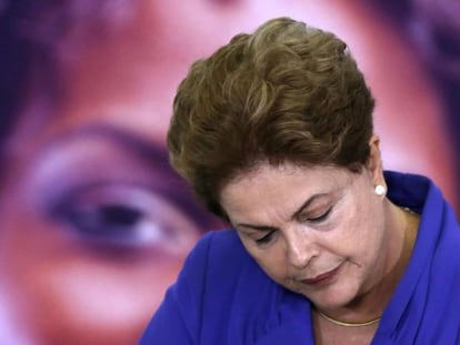 Dilma, durante evento no Pal&aacute;cio no dia 9 de mar&ccedil;o. 