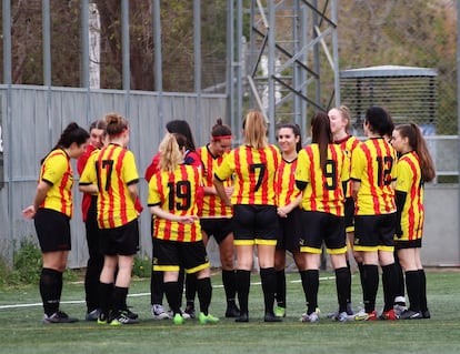 Imagen distribuida en nota de prensa por parte del UE Sant Andreu Femení, del último partido disputado por el equipo femenino en la temporada 2022