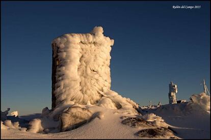 Ejemplo de cencellada dura en el observatorio de izaña de Aemet en 2015.