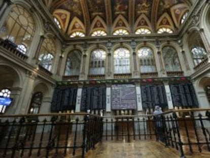 Patio de operaciones de la Bolsa de Madrid.