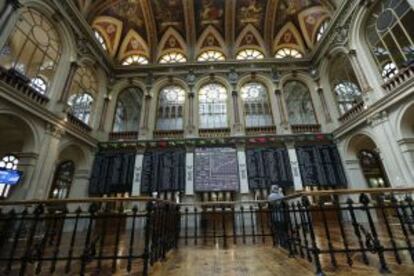 Patio de operaciones de la Bolsa de Madrid.