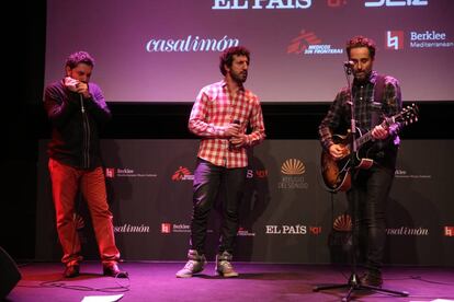 Presentacion de 'Refugio del Sonido' con Antonio Serrano, Marwan y Jorge Drexler.
