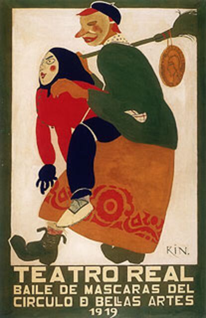 Cartel de Bartolozzi para el baile del Círculo de Bellas Artes de 1919.