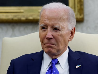 El presidente de Estados Unidos, Joe Biden, en el Despacho Oval de la Casa Blanca en Washington, este viernes.