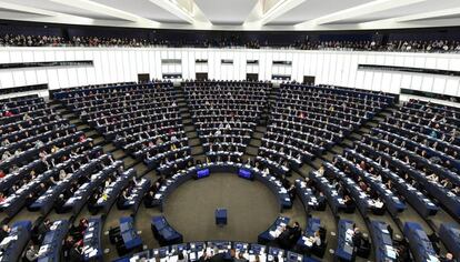  El Parlamento Europeo, durante la sesión plenaria de este miércoles PATRICK SEEGER EFE
