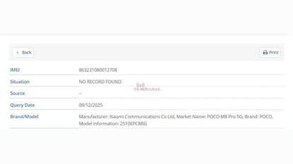 Certificación del teléfono POCO M8 Pro