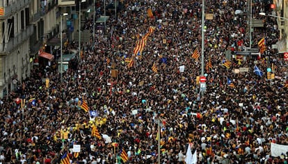 Manifestaci&oacute;n durante la &uacute;ltima huelga general en Catalu&ntilde;a.