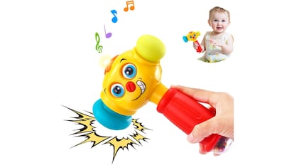 The best gifts for a one-year-old baby: a hammer made of soft material that makes sounds.