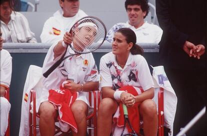 Arantza y Conchita Martínez, en la Copa Federación.