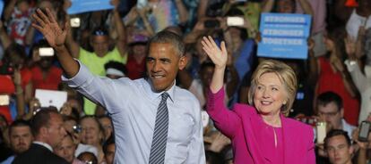 Barack Obama y Hillary Clinton, el pasado martes.