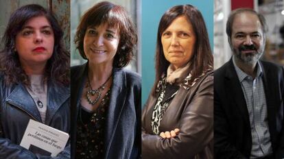 Desde la izquerda, Mariana Enríquez, Rosa Montero, Claudia Piñeiro y Juan Villoro.