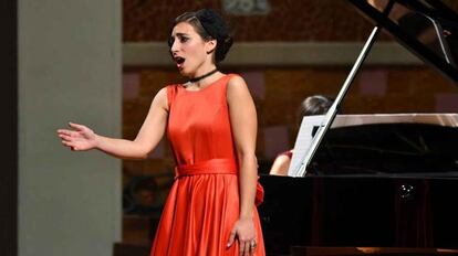 La soprano Mercedes Gancedo, durante un concierto.