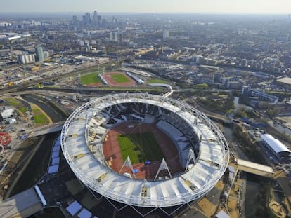 Vista aérea del estadio olímpico de Londres.