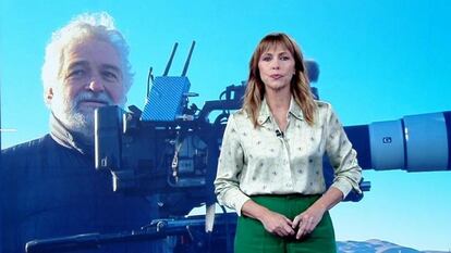 Alejandra Herranz, presentadora del 'Telediario' de TVE, informando sobre la muerte de Vicente Gil, cámara de la cadena.