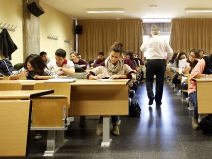 Una clase en la Universidad Complutense de Madrid.