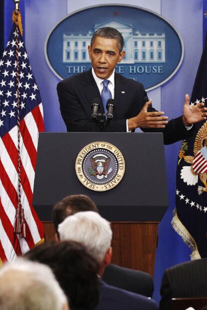 Obama, durante la conferencia de prensa en la Casa Blanca.