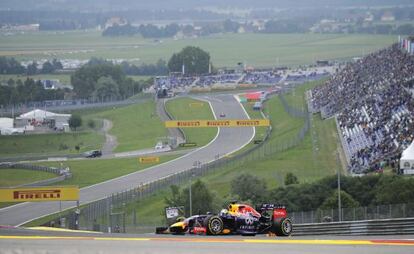 El piloto alemán Sebastian Vettel en el circuito de Red Bull de Spielberg (Austria).