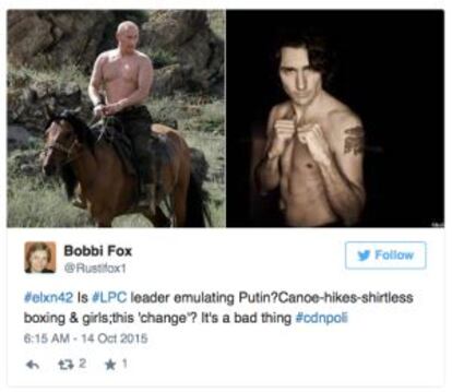 Un usuario de Twitter compara el físico de Putin con el de Trudeau. No hay color.