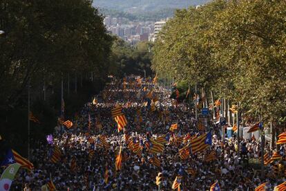 El passeig Sant Joan, en l'última Diada.