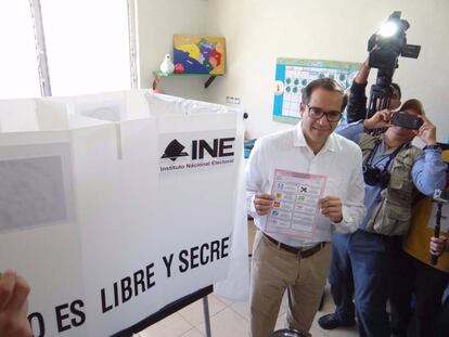 Jos&eacute; Ignacio Peralta S&aacute;nchez durante la votaci&oacute;n el pasado domingo.
 
 