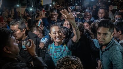 Claudia Sheinbaum, en el centro histórico de Ciudad de México.