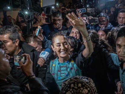 Claudia Sheinbaum, en el centro histórico de Ciudad de México.