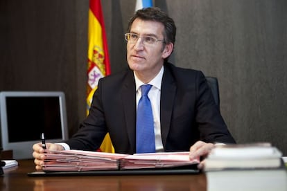 Alberto Núñez Feijóo, en la residencia oficial de Monte Pío en Santiago, el pasado viernes.