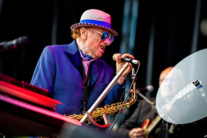 Van Morrison, durante su concierto anoche en Madrid.