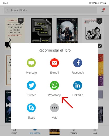 Compartir eBook por WhatsApp.