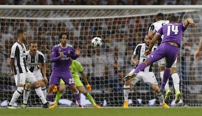 Casemiro marca el segundo gol del Real Madrid ante la Juventus.