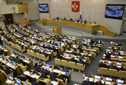 Votación en la Duma este jueves de la nueva reforma de las pensiones.