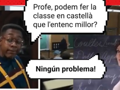 Captura del vídeo de la campaña 'La universitat, en català!'.
