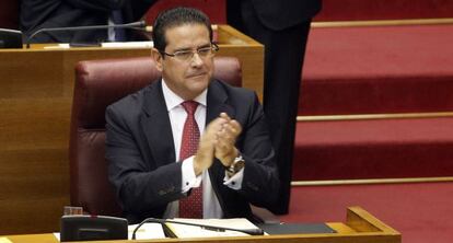 El portavoz parlamentario del PP, Jorge Bellver, ayer, en las Cortes.