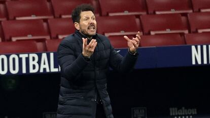 Diego Pablo Simeone, durante un partido del Atlético en el Wanda Metropolitano.