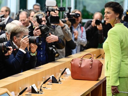 Sahra Wagenknecht, líder de la alianza que lleva su nombre, comparece ante la prensa el pasado 23 de octubre en Berlín.