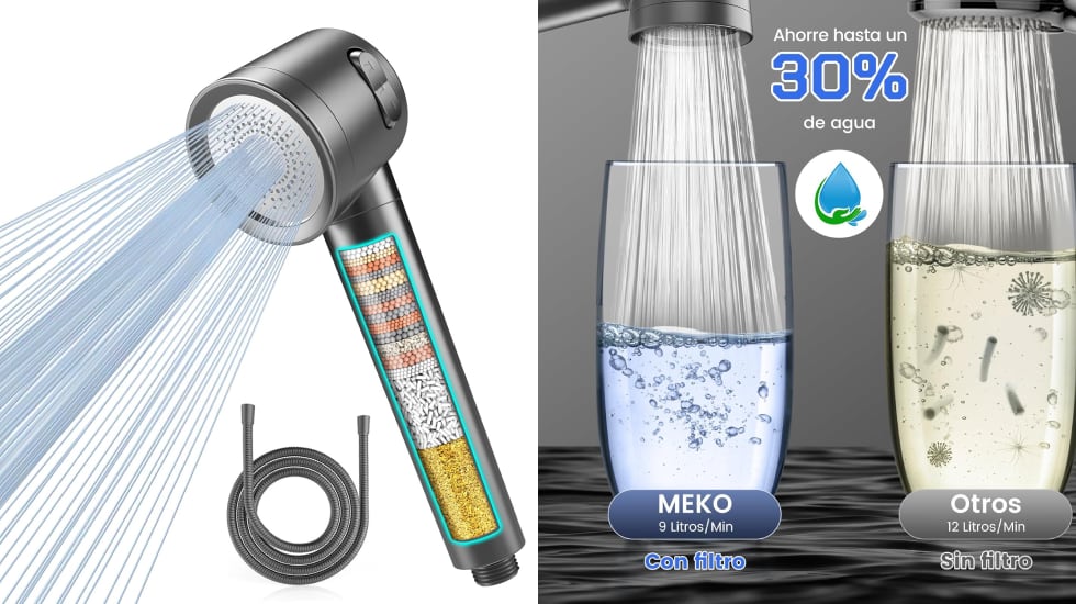 Cabezal de ducha con filtro de 15 capas.