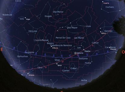 Mapa de la segunda parte de la noche, casi de madrugada, calculado para el 15 de abril.