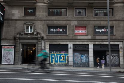 Locales cerrados este jueves en la Gran Vía de Madrid.