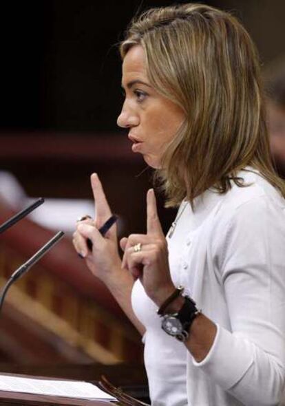 Chacón, durante la sesión de control al Gobierno en el Congreso.