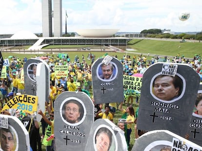 Manifestação em apoio à Lava Jato no início do ano passado.