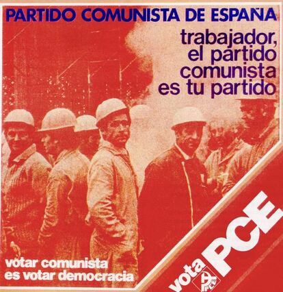 Cartel del PCE, en la campaña de las primeras elecciones democráticas del 15 de junio de 1977.
