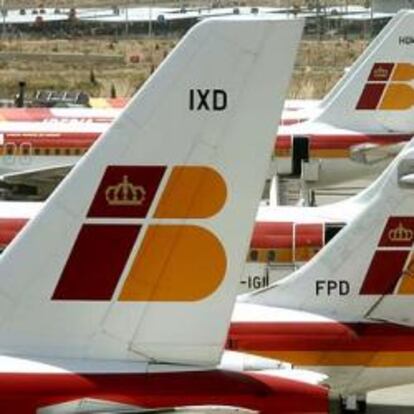 Detalle de aviones de Iberia