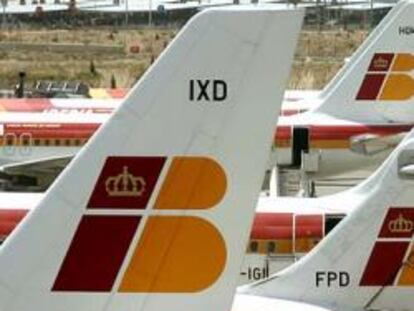 Detalle de aviones de Iberia
